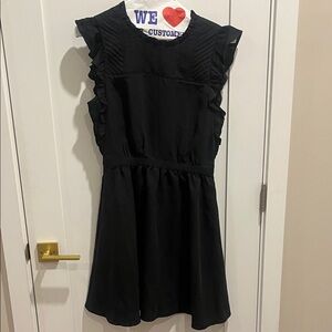 Club Monaco Textured Black A-line mini dress